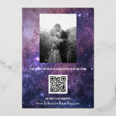 Elegant Galaxy Celestial QR Code Constellation Folieneinladung (Rückseite)