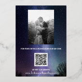 Elegant Galaxy Celestial QR Code Constellation Folieneinladung (Rückseite)