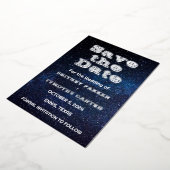 Elegant Galaxy Celestial QR Code Constellation Folieneinladung (Gedreht)