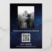 Elegant Galaxy Celestial QR Code Constellation Folieneinladung (Rückseite)