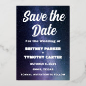 Elegant Galaxy Celestial QR Code Constellation Folieneinladung (Vorderseite)