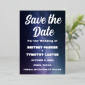 Elegant Galaxy Celestial QR Code Constellation Folieneinladung (Stehend vorne)