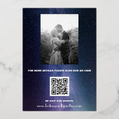 Elegant Galaxy Celestial QR Code Constellation Folieneinladung (Rückseite)