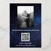 Elegant Galaxy Celestial QR Code Constellation Folieneinladung (Rückseite)