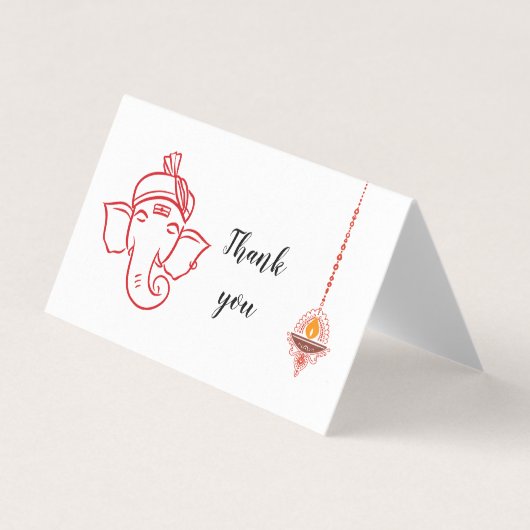 Elegant Ganesh God Indian Wedding Vielen Dank (Vorderseite)