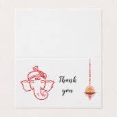Elegant Ganesh God Indian Wedding Vielen Dank (Außenseite Aufgefaltet)