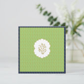 Elegant Ganesh Gold und grüne indische Hochzeit Einladung (Stehend Vorderseite)