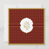 Elegant Ganesh Gold und rote indische Hochzeit Einladung (Vorderseite)