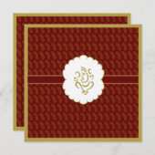 Elegant Ganesh Gold und rote indische Hochzeit Einladung (Vorne/Hinten)