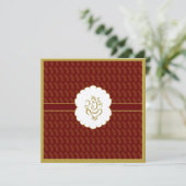 Elegant Ganesh Gold und rote indische Hochzeit Einladung (Stehend Vorderseite)