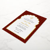 Elegant Ganesh Indian Hochzeit Rot und Gold I Folieneinladung (Gedreht)