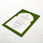 Elegant Ganesh Indische Hochzeit Dunkelgrün und Go Folieneinladung (Gedreht)