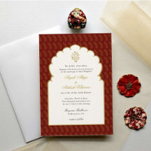 Elegant Ganesh Red & Gold indische Hochzeit