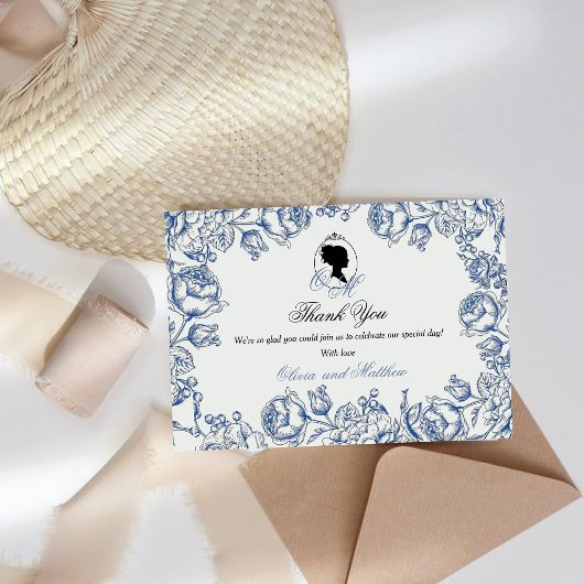 Elegant Garden Blume Boho Bridgerton Wedding Dankeskarte