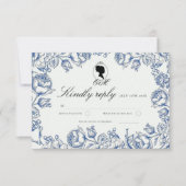 Elegant Garden Blume Boho Bridgerton Wedding RSVP Karte (Vorderseite)