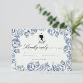 Elegant Garden Blume Boho Bridgerton Wedding RSVP Karte (Stehend Vorderseite)