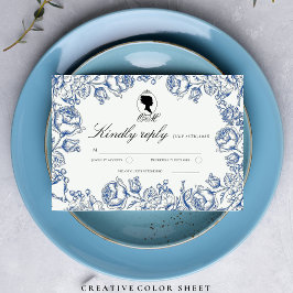 Elegant Garden Blume Boho Bridgerton Wedding RSVP Karte