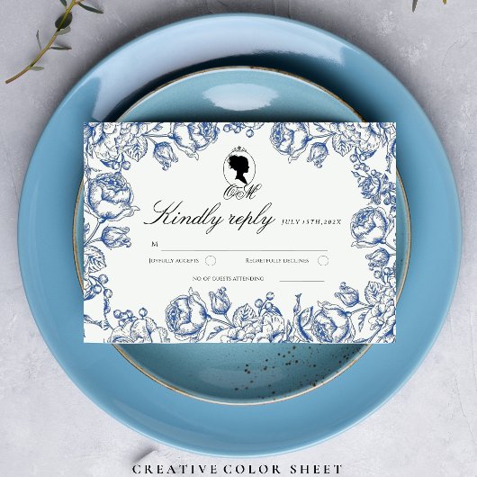 Elegant Garden Blume Boho Bridgerton Wedding RSVP Karte