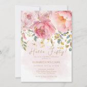 Elegant Garden Floral 50. Geburtstag Einladung (Vorderseite)