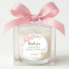 Elegant Garden Floral Bridal Shower Thank You  Runder Aufkleber