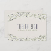 Elegant garden floral rustic wedding thank you dankeskarte (Vorne/Hinten)