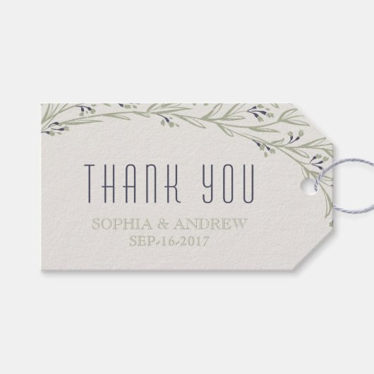 Elegant garden floral rustic wedding thank you geschenkanhänger (Vorderseite (Horizontal))