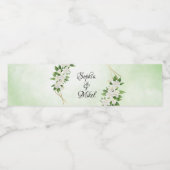 ELEGANT GARDEN FLORALS GOLD FRAME GREENERY WEDING WASSERFLASCHENETIKETT (Einzelnes Label)