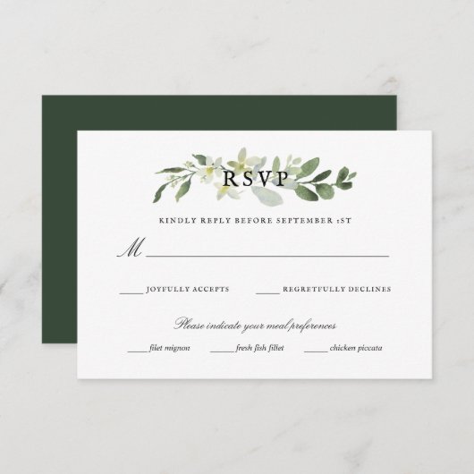 Elegant Garden Greenery Eucalyptus Wedding Rsvp (Vorne/Hinten)