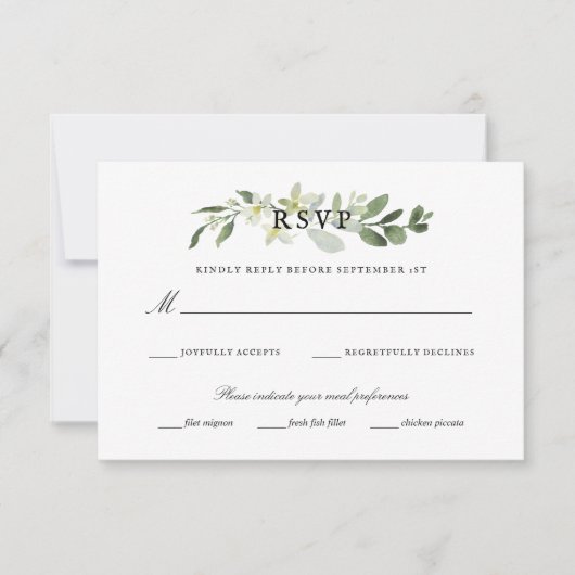 Elegant Garden Greenery Eucalyptus Wedding Rsvp Karte (Vorderseite)