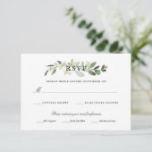Elegant Garden Greenery Eucalyptus Wedding Rsvp Karte (Stehend Vorderseite)