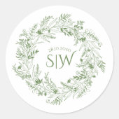 Elegant Garden-Inspired Wedding Runder Aufkleber (Vorderseite)