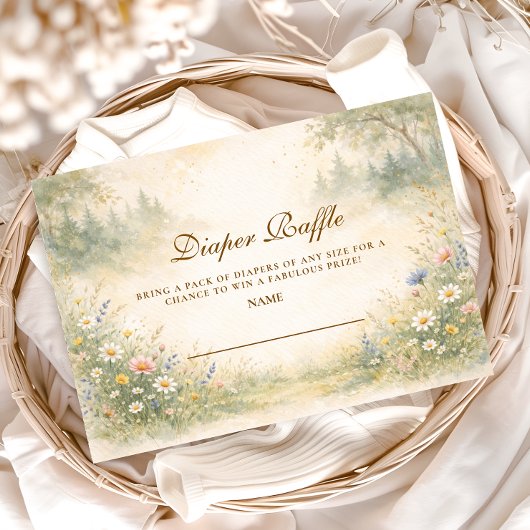 Elegant Garden Meadow Diapper Raffle Begleitkarte