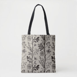 Elegant Garden Reverie Black Silhouette Botanical Tasche