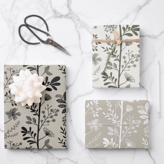 Elegant Garden Reverie Floral Geschenkpapier Set (Vorderseite)
