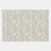 Elegant Garden Reverie Neutral Botanical Geschenkpapier Set (Vorderseite 3)