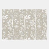 Elegant Garden Reverie Neutral Botanical Geschenkpapier Set (Vorderseite)
