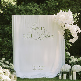 Elegant Garden Tea Bridal Shower Backdrops Banner Wandteppich