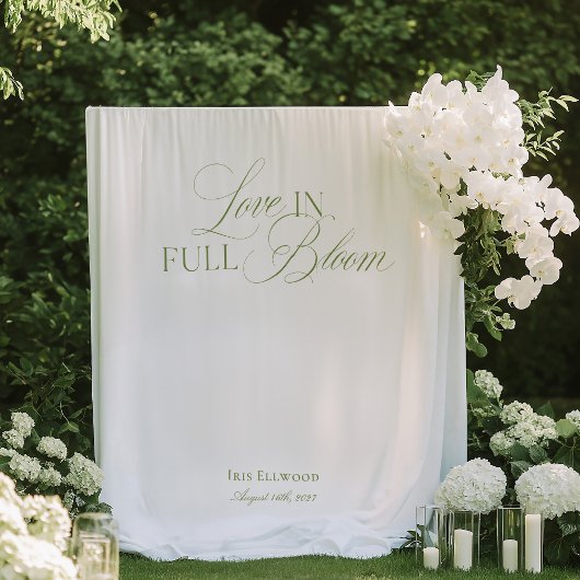 Elegant Garden Tea Bridal Shower Backdrops Banner Wandteppich
