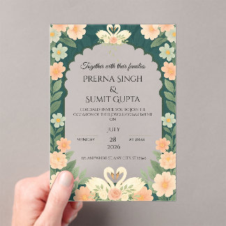 Elegant Garden-Themed Wedding Invitation Template  Acryleinladungen