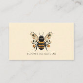 Elegant Gardener Botanical Bee Visitenkarte (Vorderseite)