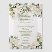 Elegant Gardenia Floral 50. Hochzeitstag Pergament Einladungen (Vorderseite)