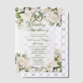 Elegant Gardenia Floral 50. Hochzeitstag Pergament Einladungen (Versetzt (Einladung))