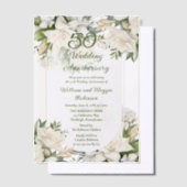 Elegant Gardenia Floral 50. Hochzeitstag Pergament Einladungen (Versetzt)