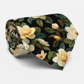 Elegant Gardenia Floral Pattern Krawatte (Gerollt)