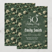 Elegant Gardenias Aesthetic Custom Birthday Einladung (Vorne/Hinten)