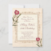 Elegant Garening Lady's 50. Geburtstagsparty Einladung (Rückseite)