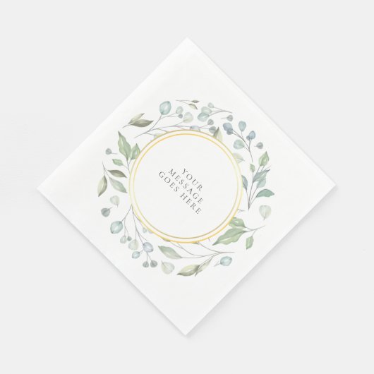 Elegant Garland Greenerity Message Serviette (Ecke)