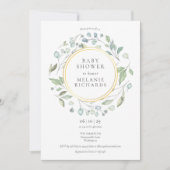 Elegant Garland Greenery Baby Shower Einladung (Vorderseite)