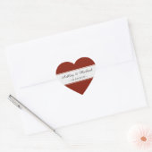 Elegant Garnet Red Save the Date Herz-Aufkleber (Umschlag)