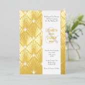 Elegant Gatsby Art Deco Gold Wedding Foil I Folieneinladung (Stehend vorne)